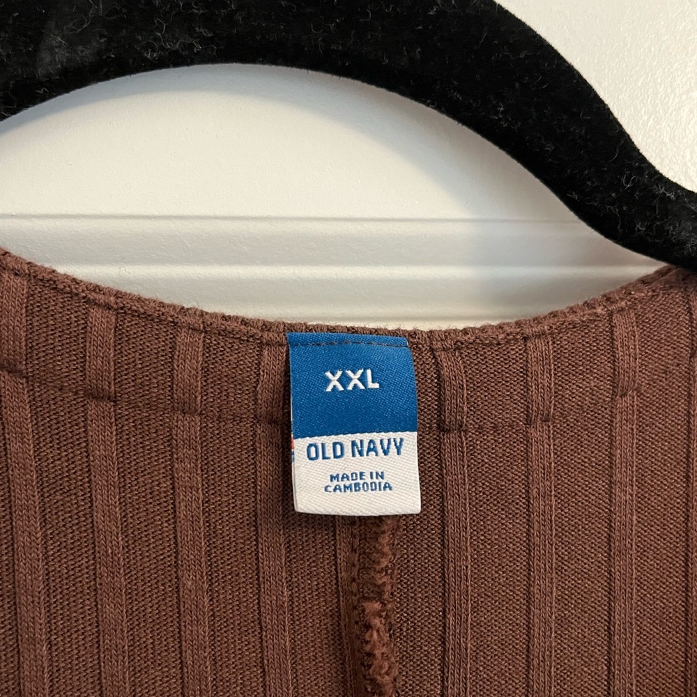 Brown Ribbed Button-Down Dress - Picture 3 of 3
